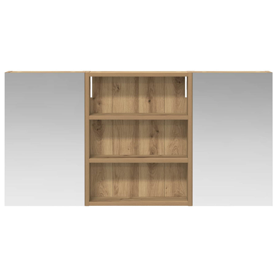 Badkamerkastenset 3 pcs 100 x 10,5 x 50 cm Bewerkt hout