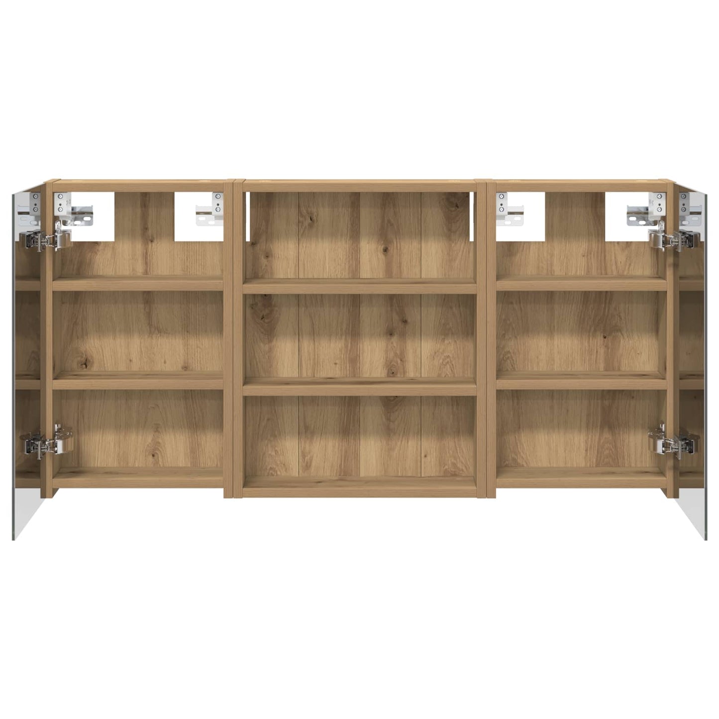 Badkamerkastenset 3 pcs 100 x 10,5 x 50 cm Bewerkt hout