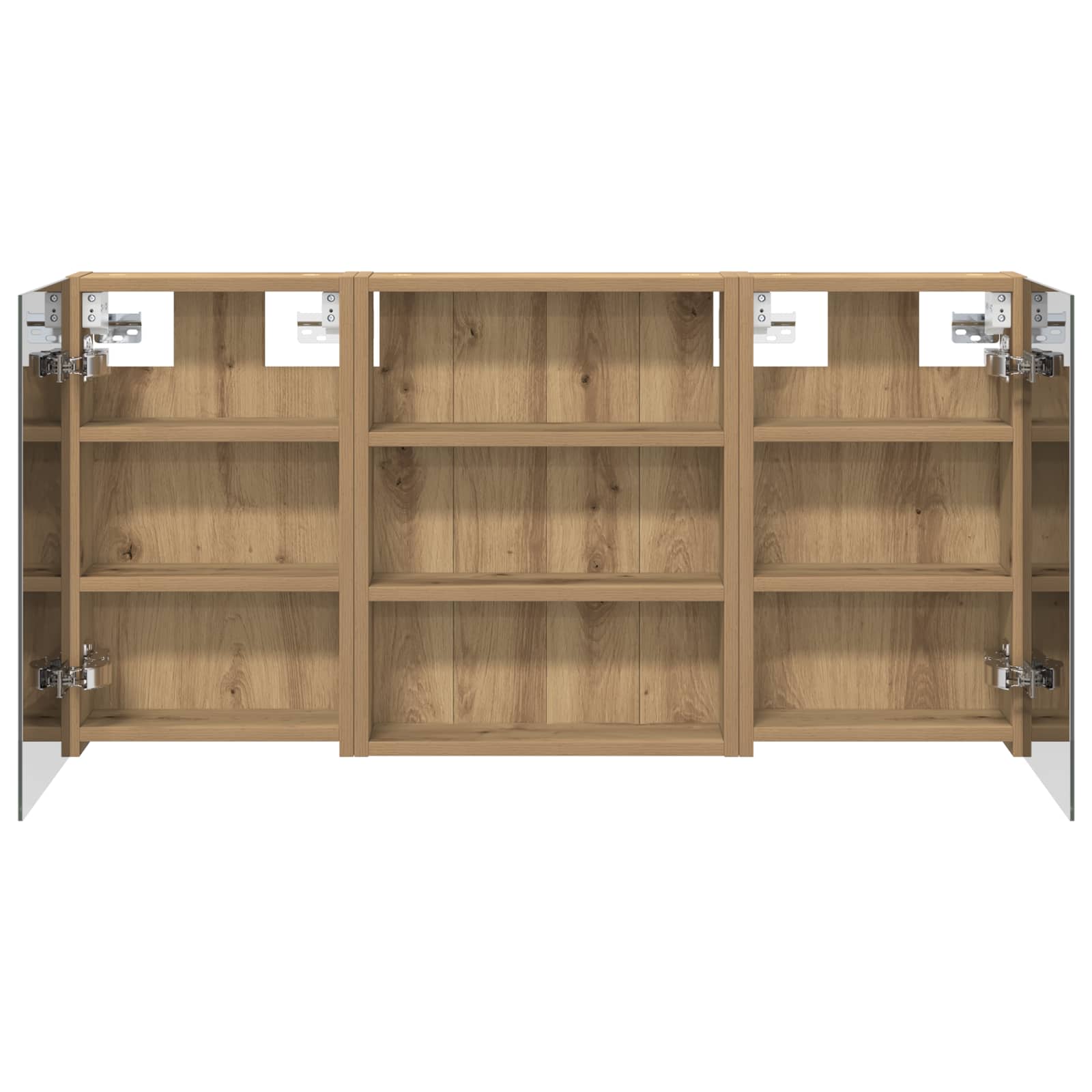 Badkamerkastenset 3 pcs 100 x 10,5 x 50 cm Bewerkt hout
