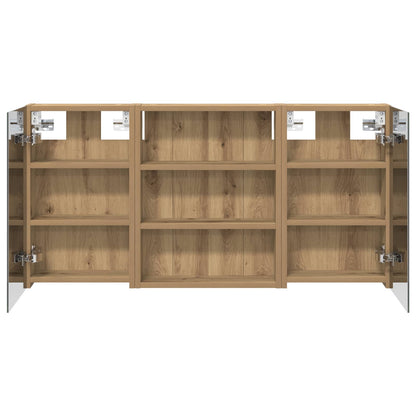 Badkamerkastenset 3 pcs 100 x 10,5 x 50 cm Bewerkt hout