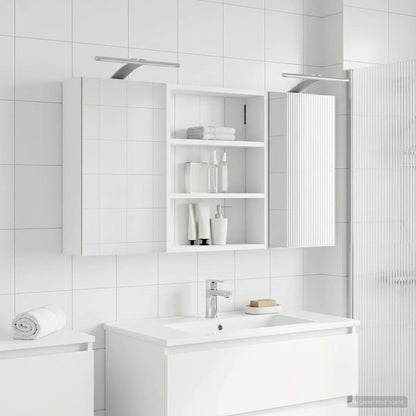 Badkamerkastenset 3 pcs 100 x 10,5 x 50 cm Bewerkt hout