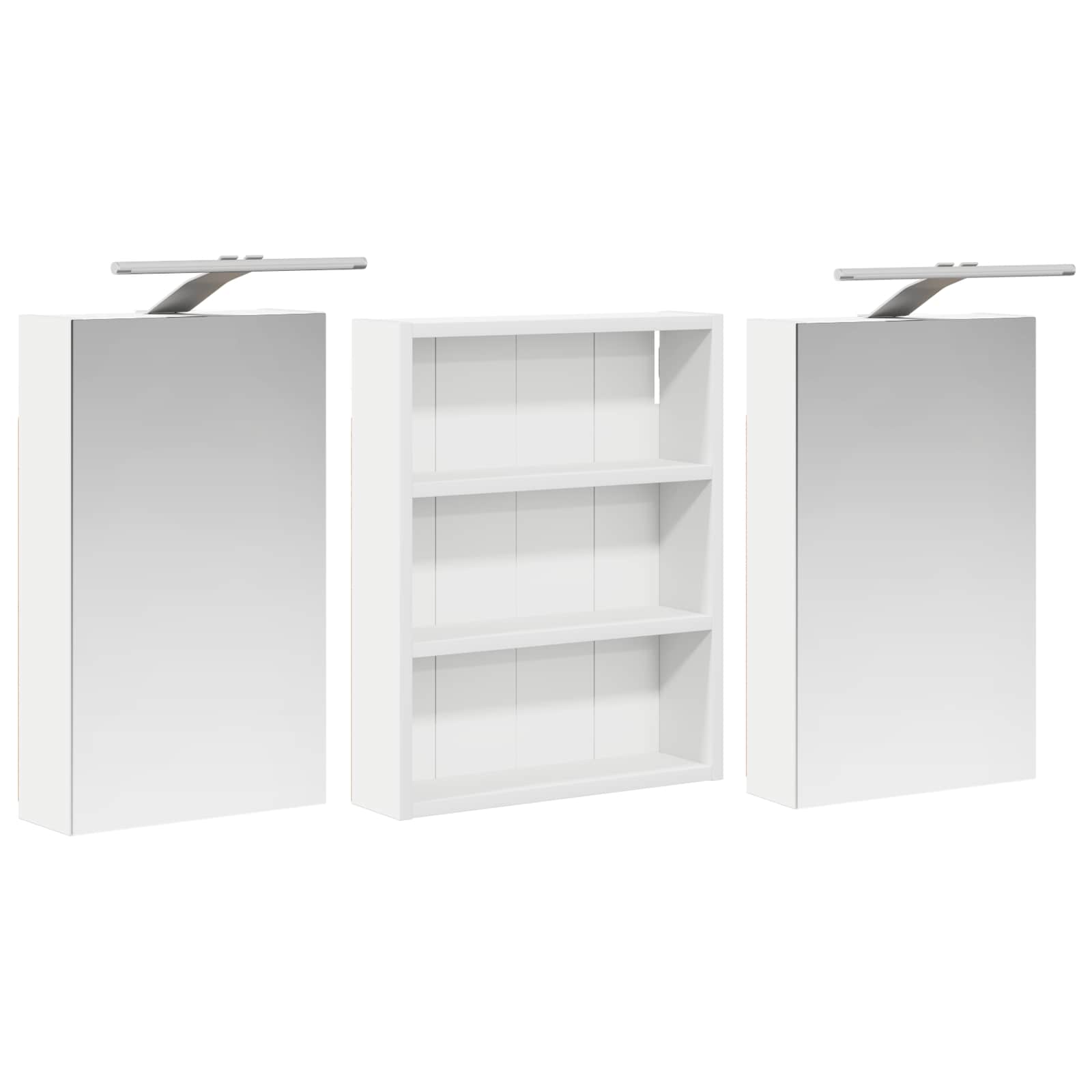 Badkamerkastenset 3 pcs 100 x 10,5 x 50 cm Bewerkt hout