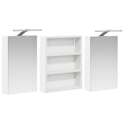 Badkamerkastenset 3 pcs 100 x 10,5 x 50 cm Bewerkt hout