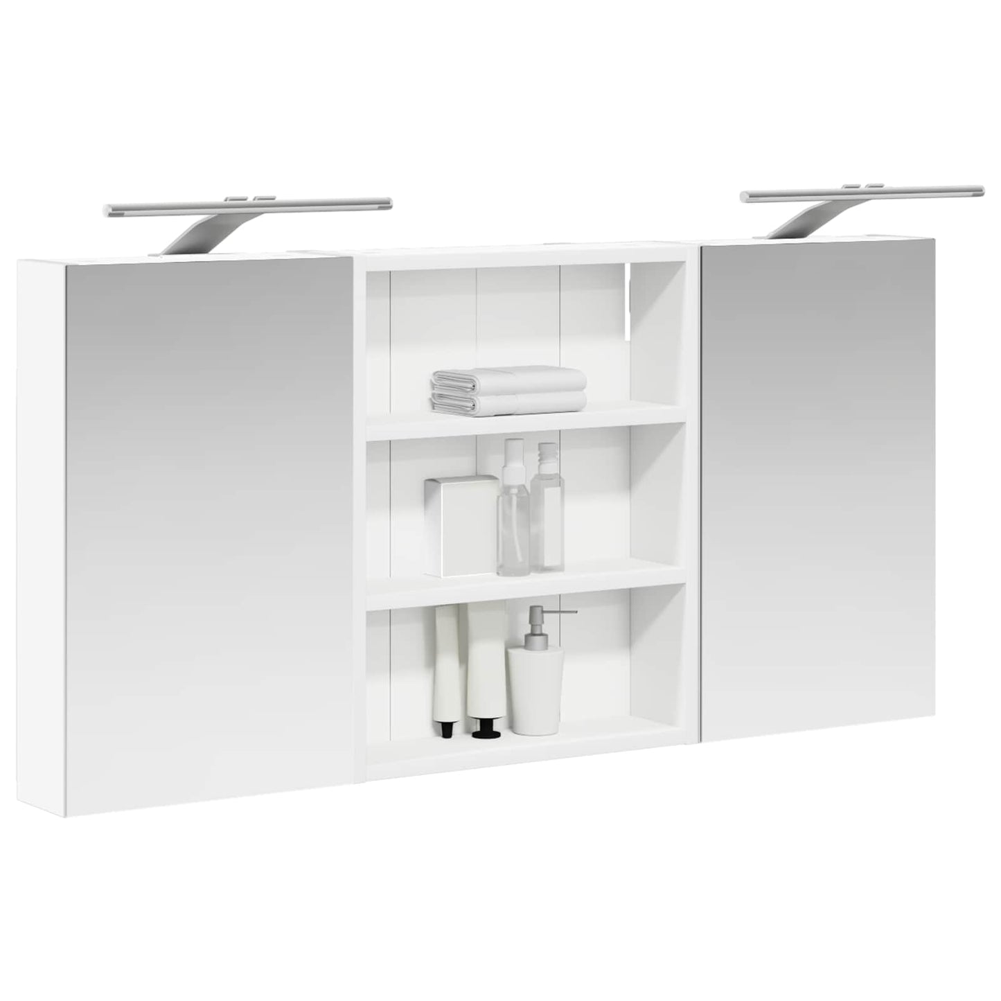 Badkamerkastenset 3 pcs 100 x 10,5 x 50 cm Bewerkt hout
