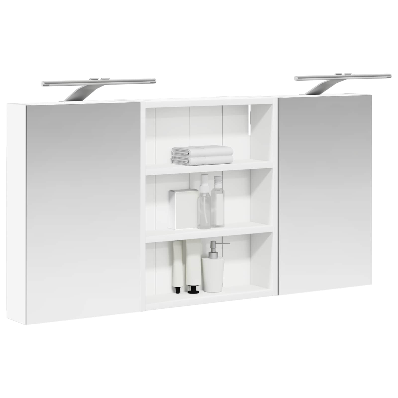 Badkamerkastenset 3 pcs 100 x 10,5 x 50 cm Bewerkt hout