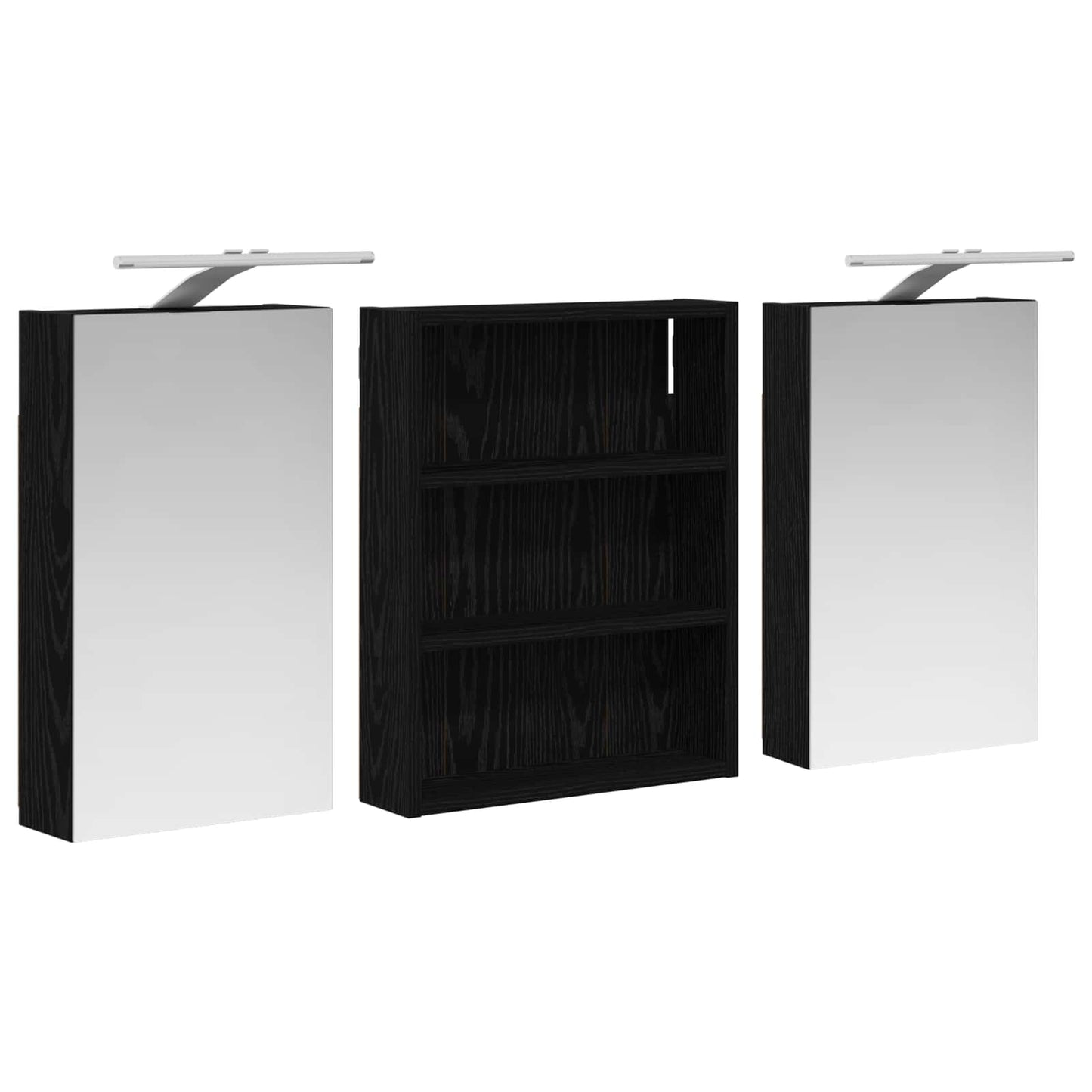 Badkamerkastenset 3 pcs 100 x 10,5 x 50 cm Bewerkt hout