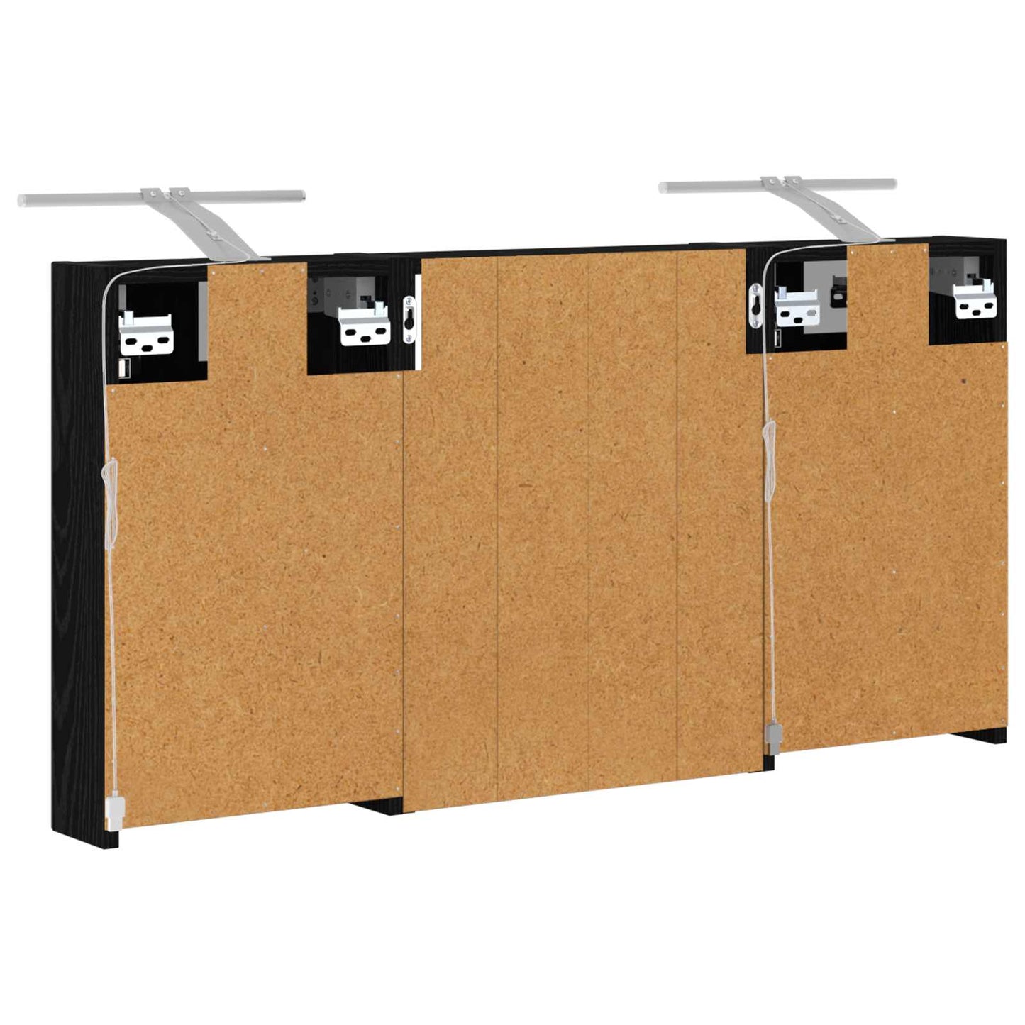 Badkamerkastenset 3 pcs 100 x 10,5 x 50 cm Bewerkt hout