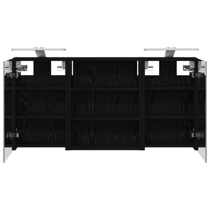 Badkamerkastenset 3 pcs 100 x 10,5 x 50 cm Bewerkt hout