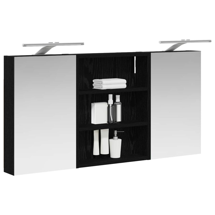 Badkamerkastenset 3 pcs 100 x 10,5 x 50 cm Bewerkt hout