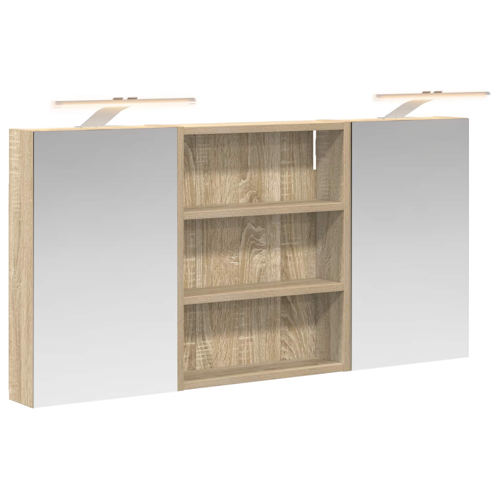 Badkamerkastenset 3 pcs 100 x 10,5 x 50 cm Bewerkt hout