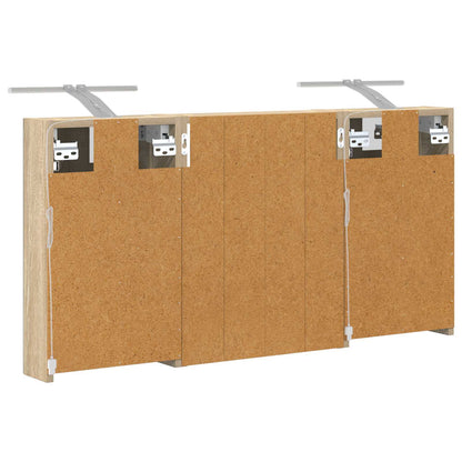 Badkamerkastenset 3 pcs 100 x 10,5 x 50 cm Bewerkt hout