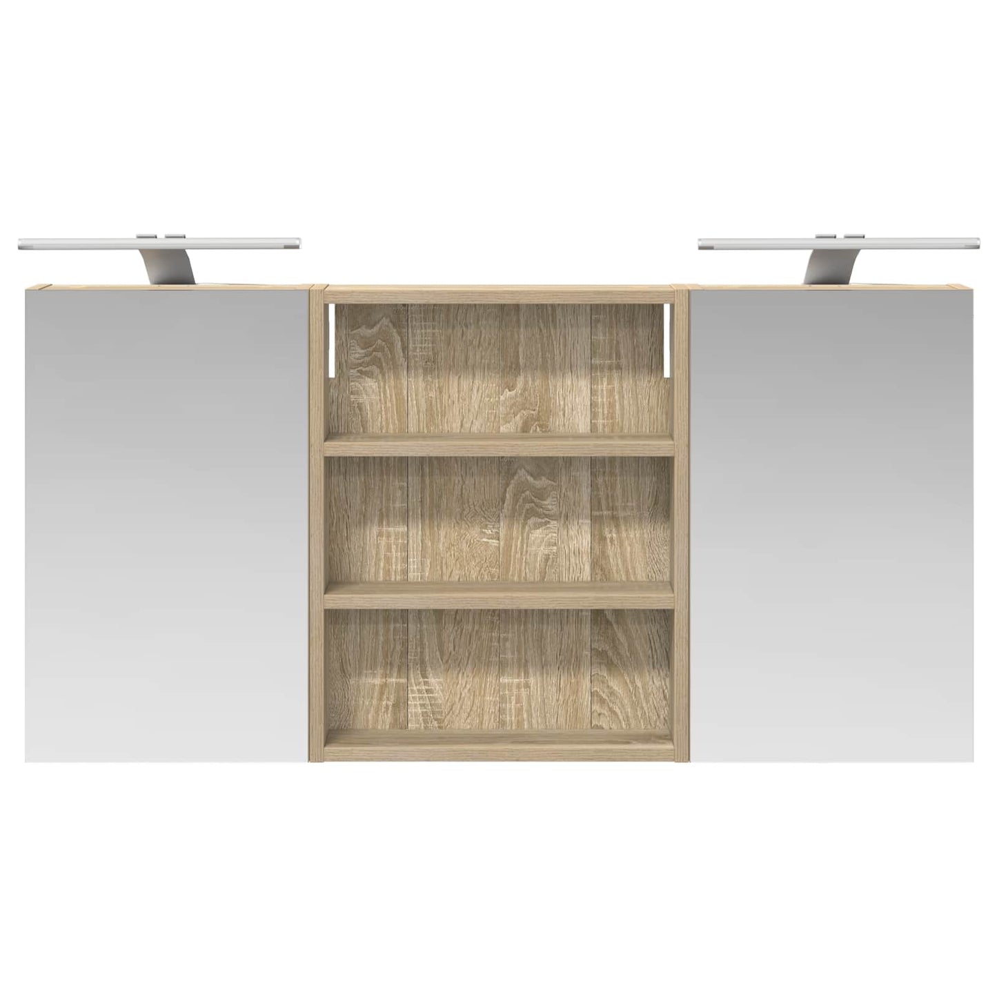Badkamerkastenset 3 pcs 100 x 10,5 x 50 cm Bewerkt hout
