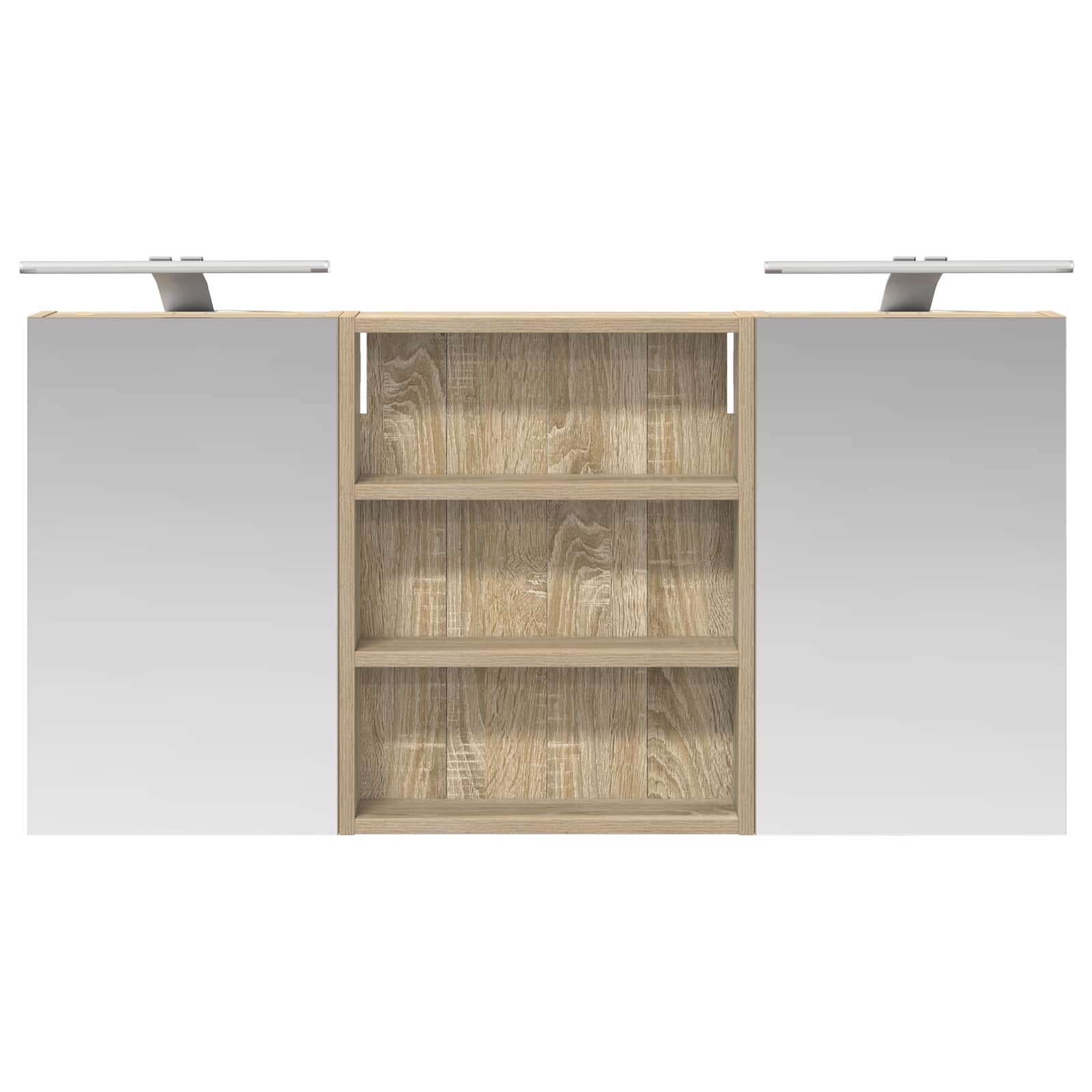 Badkamerkastenset 3 pcs 100 x 10,5 x 50 cm Bewerkt hout