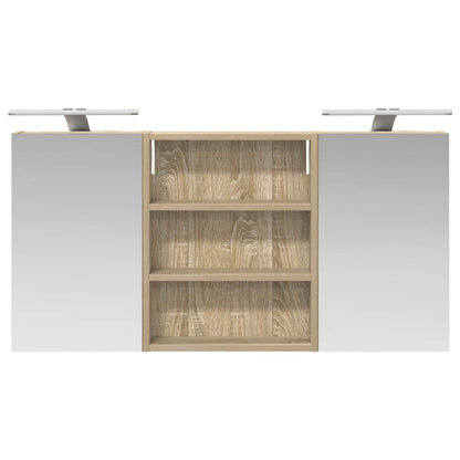 Badkamerkastenset 3 pcs 100 x 10,5 x 50 cm Bewerkt hout