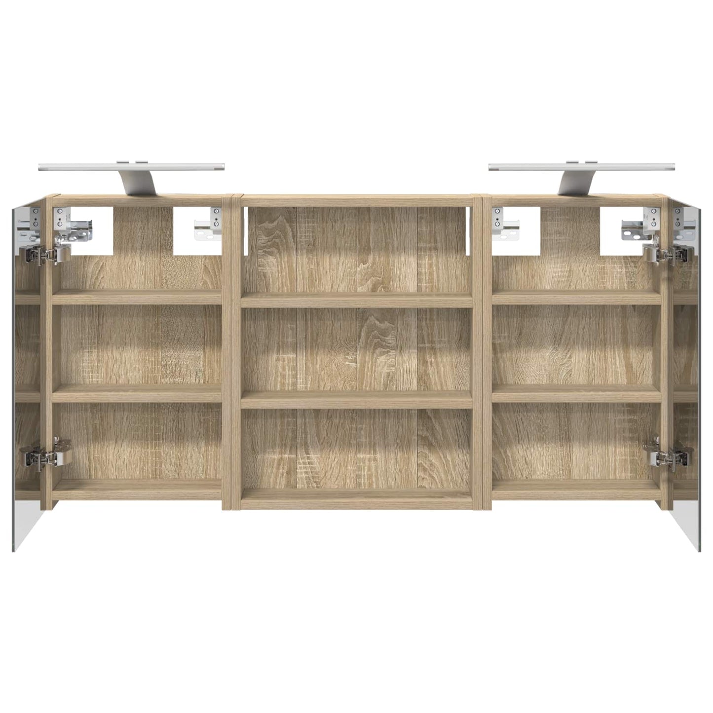 Badkamerkastenset 3 pcs 100 x 10,5 x 50 cm Bewerkt hout