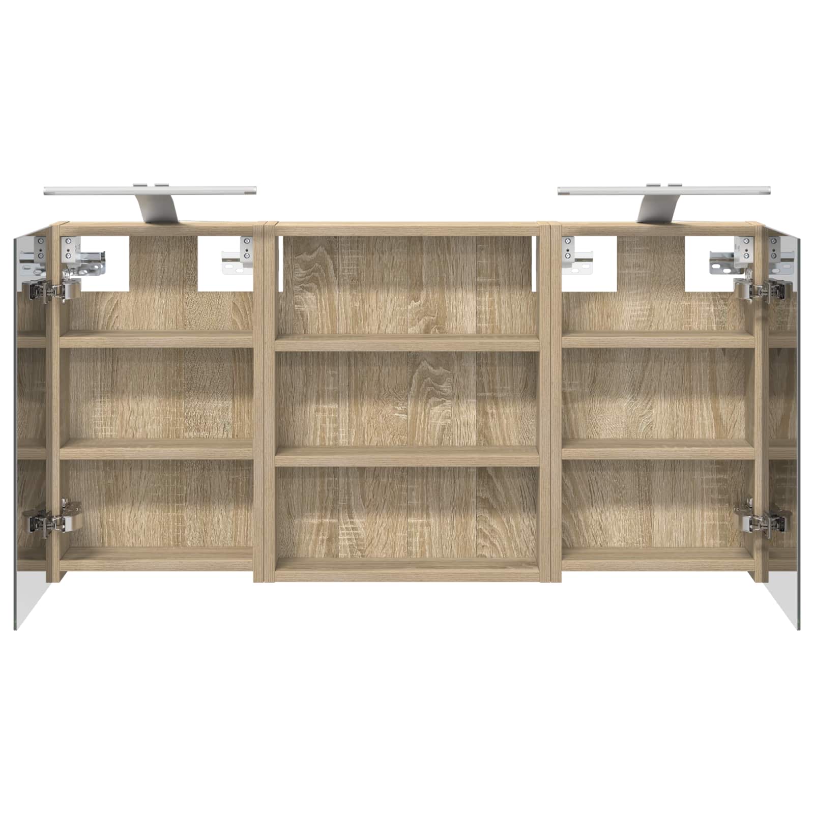 Badkamerkastenset 3 pcs 100 x 10,5 x 50 cm Bewerkt hout