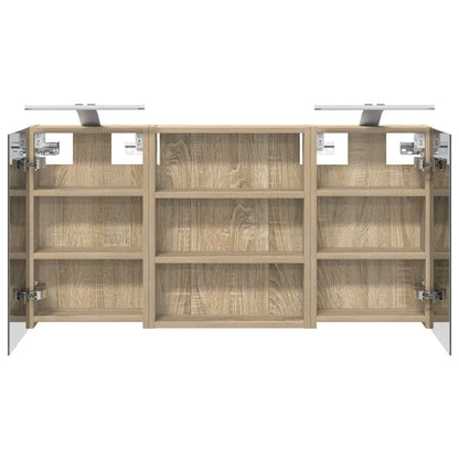 Badkamerkastenset 3 pcs 100 x 10,5 x 50 cm Bewerkt hout