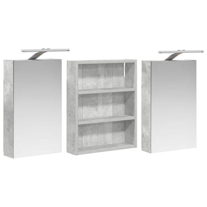 Badkamerkastenset 3 pcs 100 x 10,5 x 50 cm Bewerkt hout