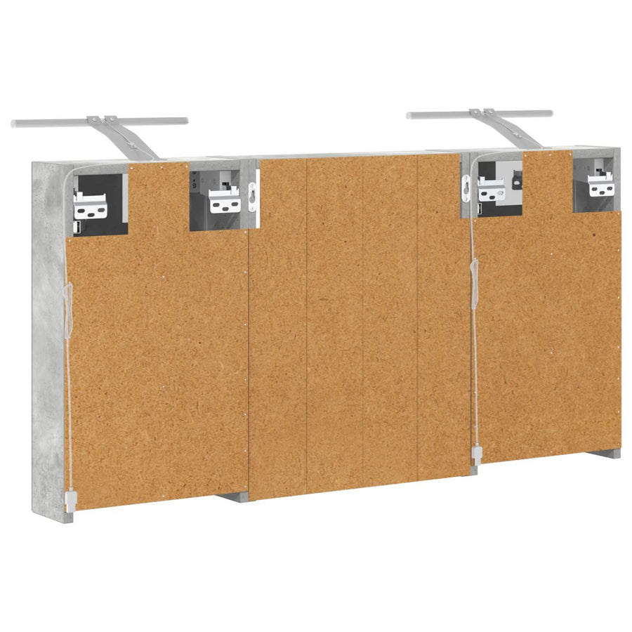Badkamerkastenset 3 pcs 100 x 10,5 x 50 cm Bewerkt hout