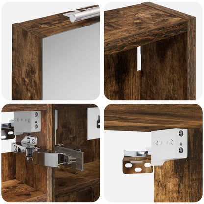 Badkamerkastenset 3 pcs 100 x 10,5 x 50 cm Bewerkt hout
