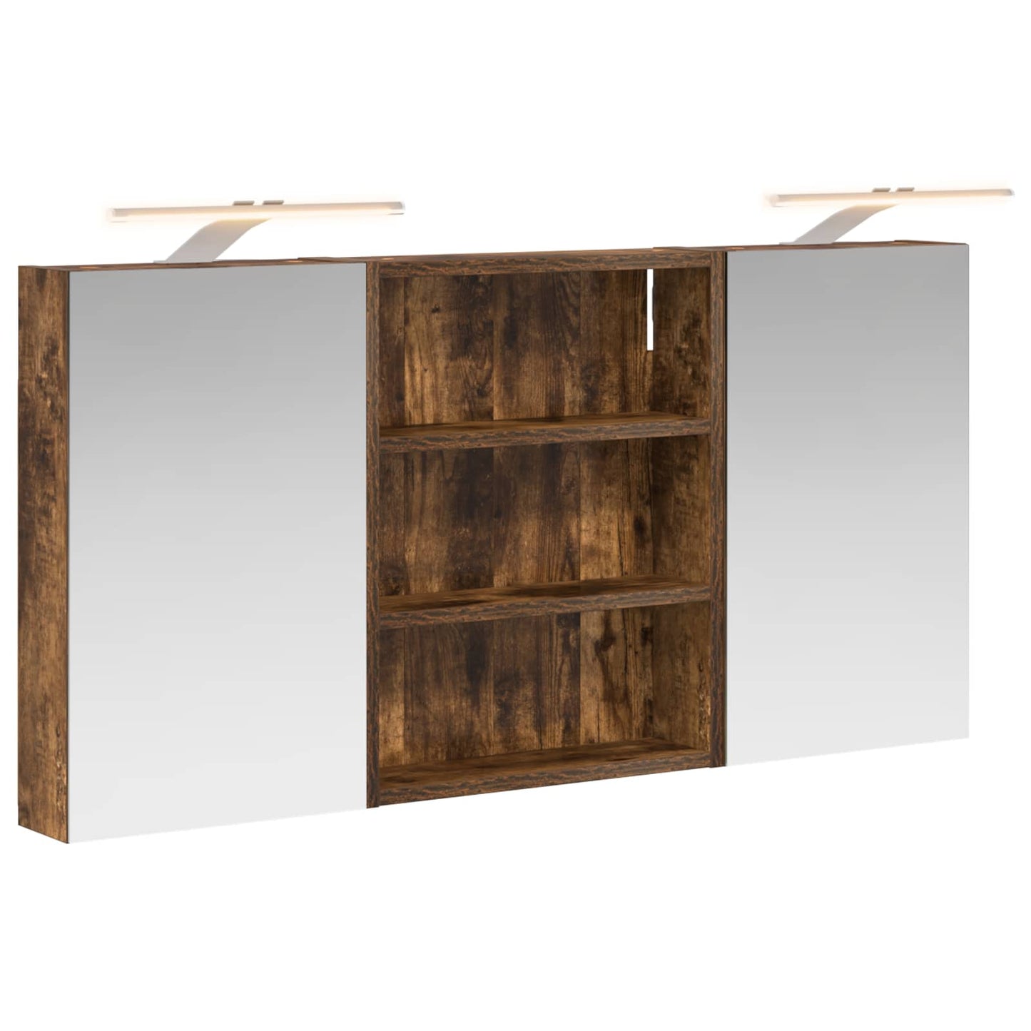 Badkamerkastenset 3 pcs 100 x 10,5 x 50 cm Bewerkt hout
