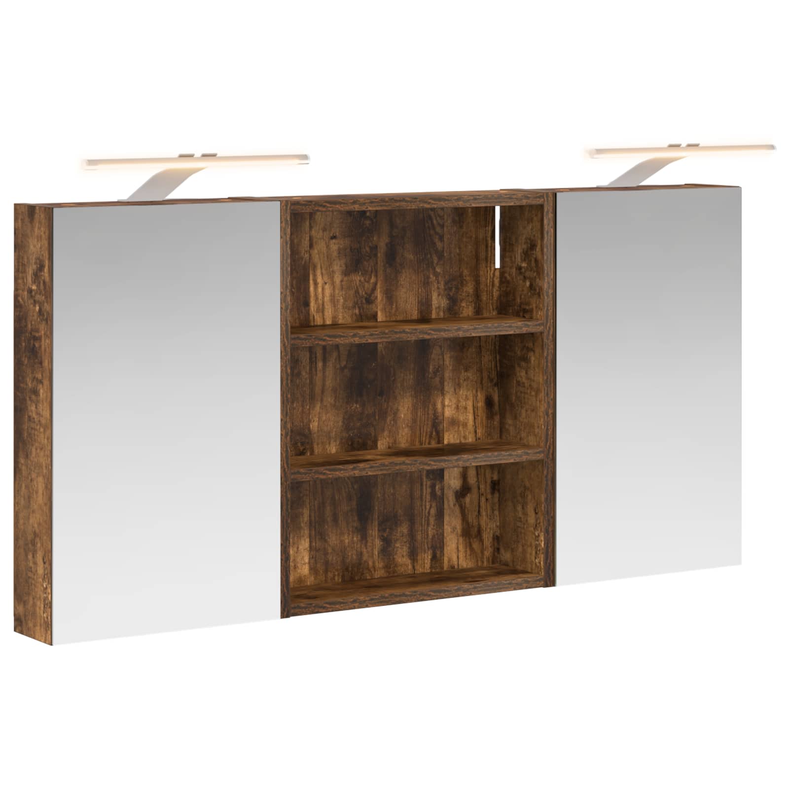 Badkamerkastenset 3 pcs 100 x 10,5 x 50 cm Bewerkt hout