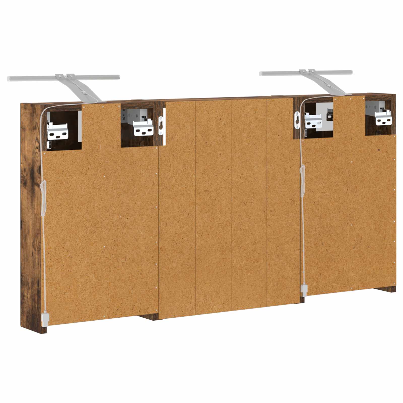 Badkamerkastenset 3 pcs 100 x 10,5 x 50 cm Bewerkt hout