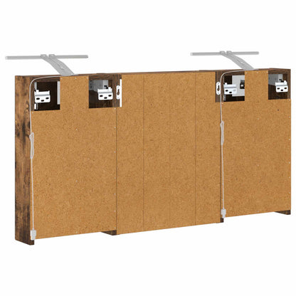 Badkamerkastenset 3 pcs 100 x 10,5 x 50 cm Bewerkt hout