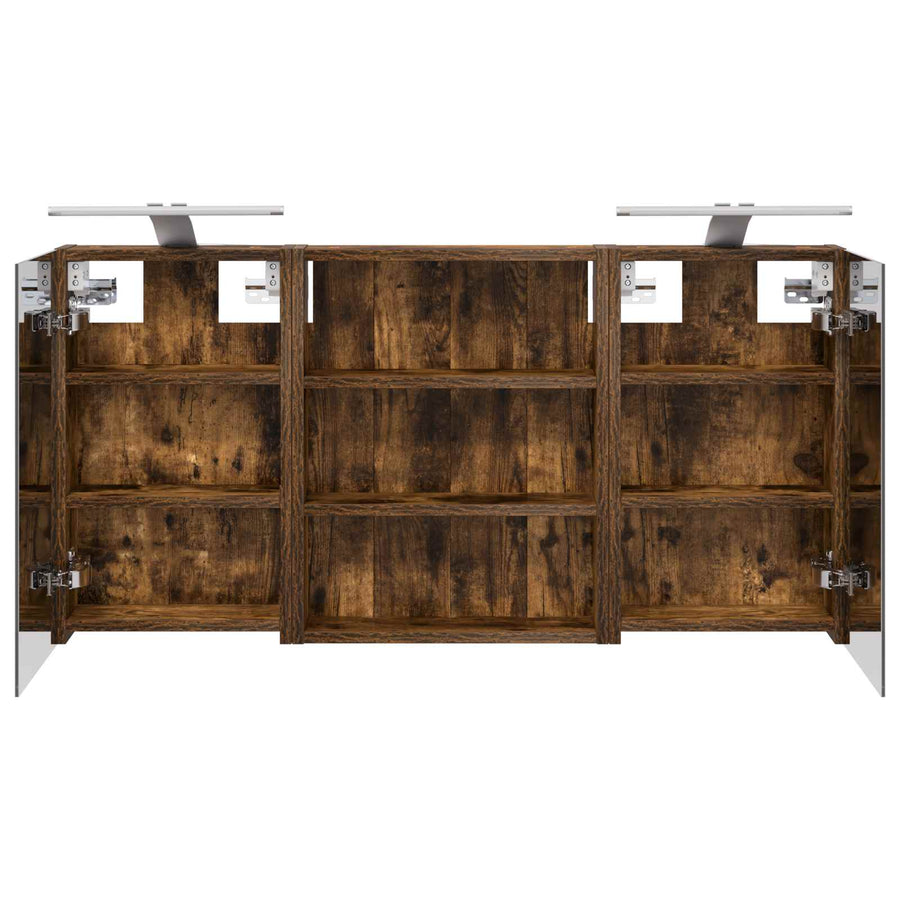 Badkamerkastenset 3 st 100 x 10,5 x 50 cm Bewerkt hout