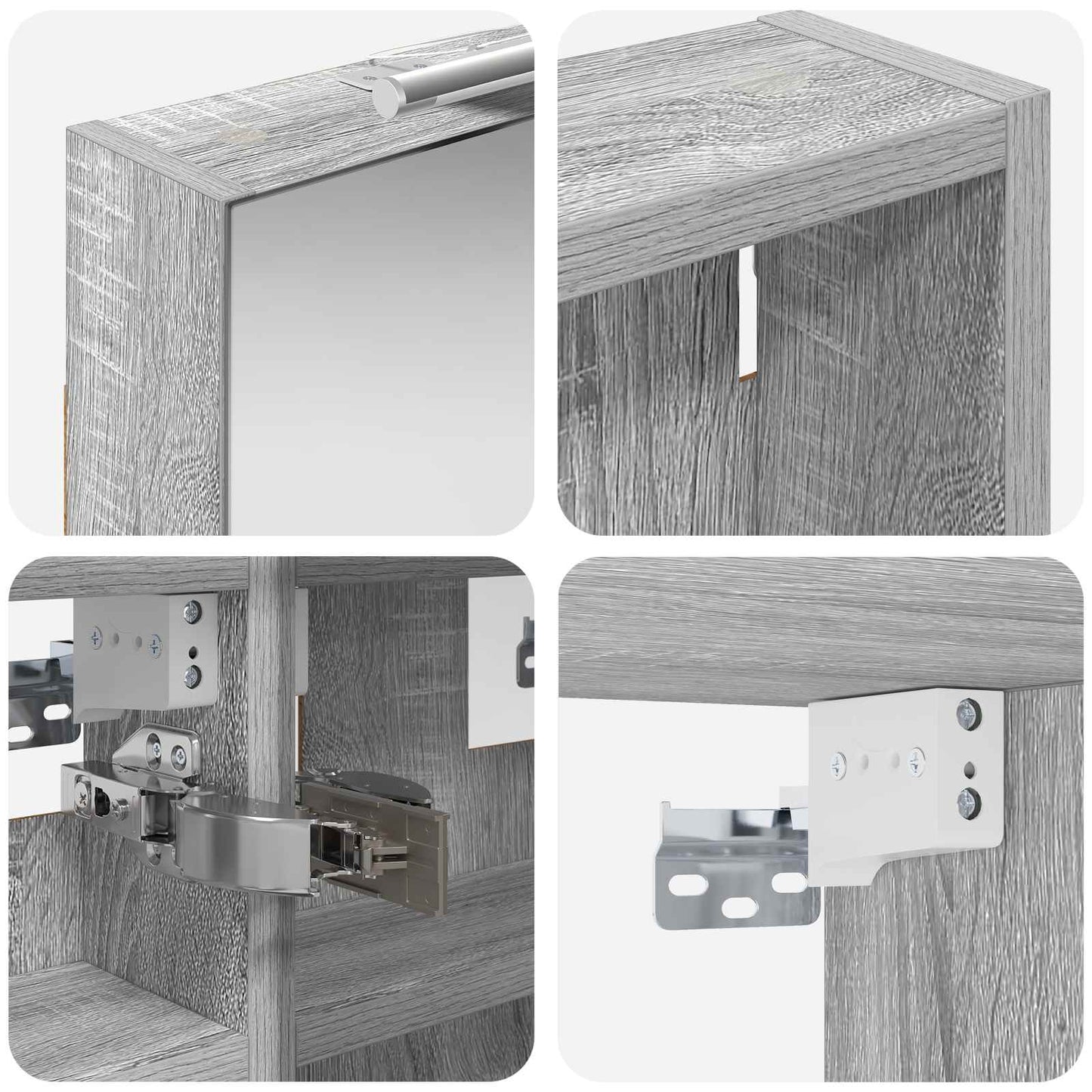 Badkamerkastenset 3 pcs 100 x 10,5 x 50 cm Bewerkt hout