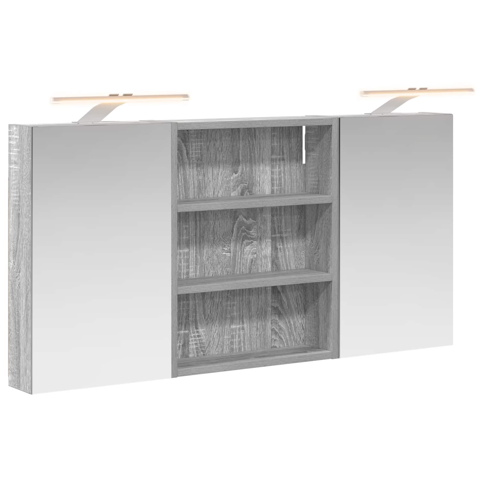Badkamerkastenset 3 pcs 100 x 10,5 x 50 cm Bewerkt hout