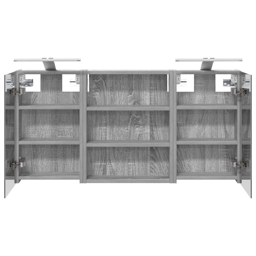 Badkamerkastenset 3 pcs 100 x 10,5 x 50 cm Bewerkt hout