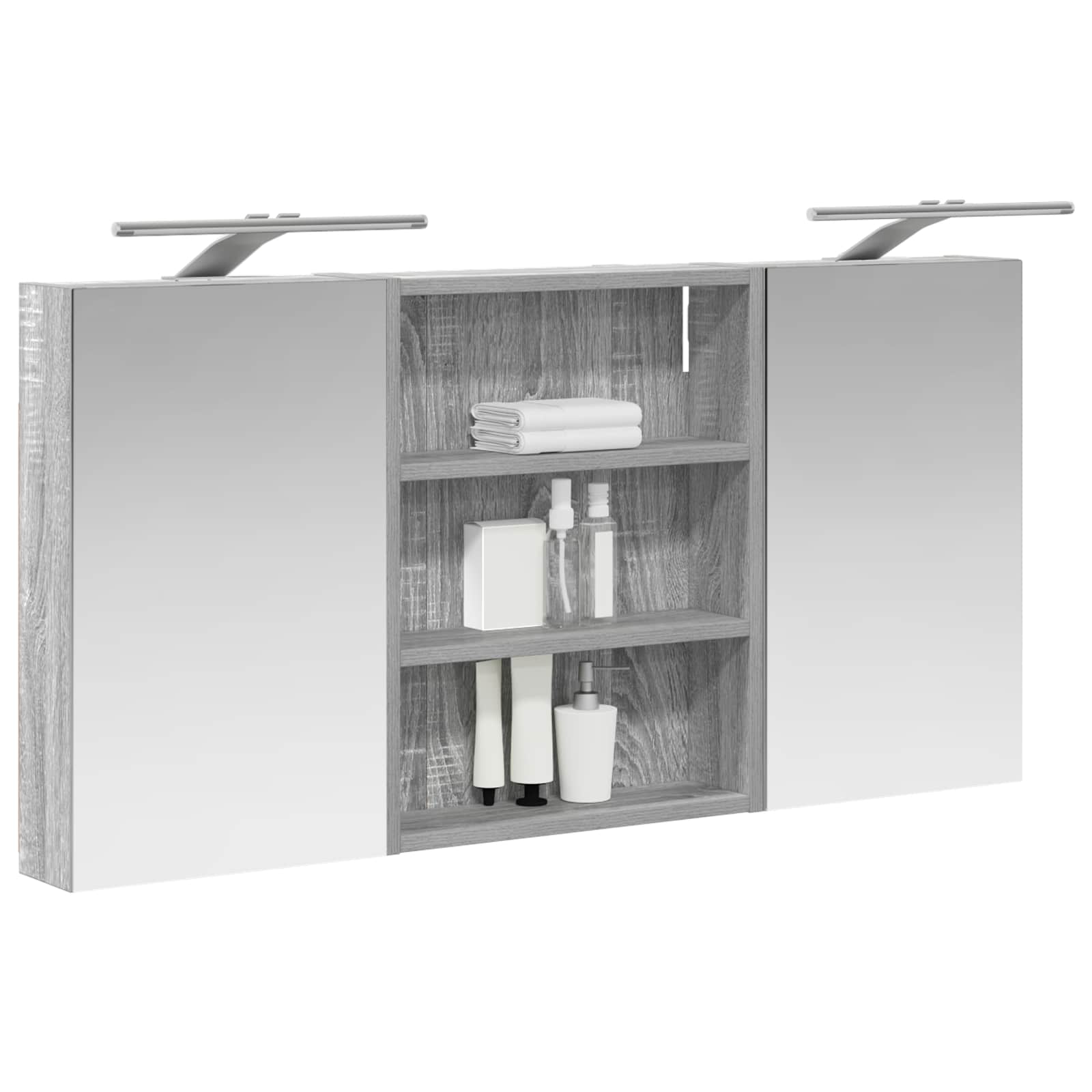 Badkamerkastenset 3 pcs 100 x 10,5 x 50 cm Bewerkt hout
