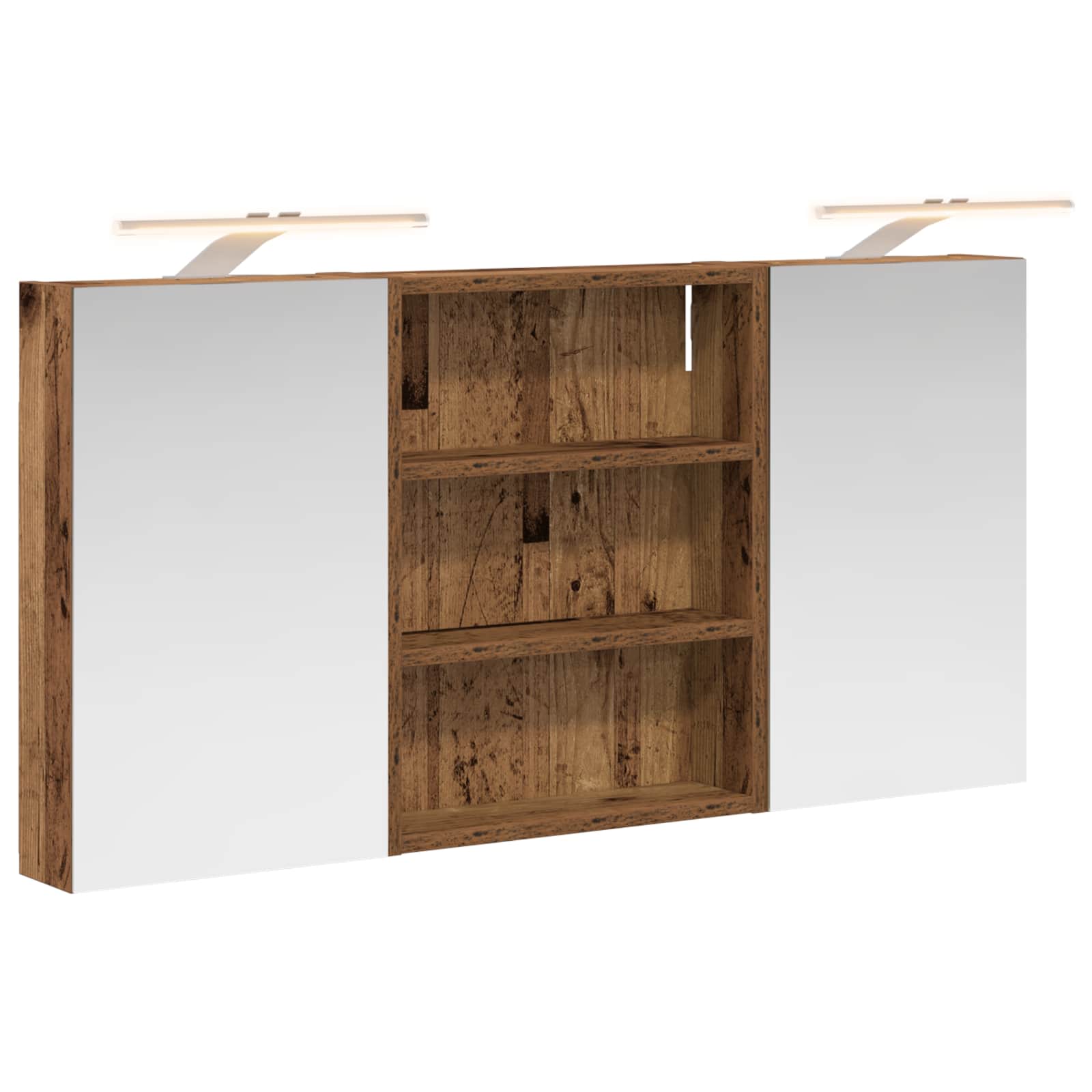 Badkamerkastenset 3 pcs 100 x 10,5 x 50 cm Bewerkt hout