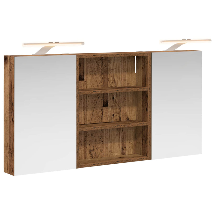 Badkamerkastenset 3 pcs 100 x 10,5 x 50 cm Bewerkt hout