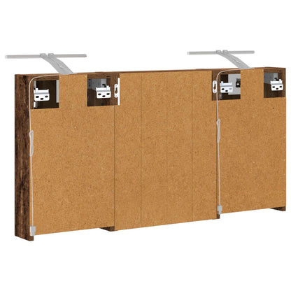 Badkamerkastenset 3 pcs 100 x 10,5 x 50 cm Bewerkt hout