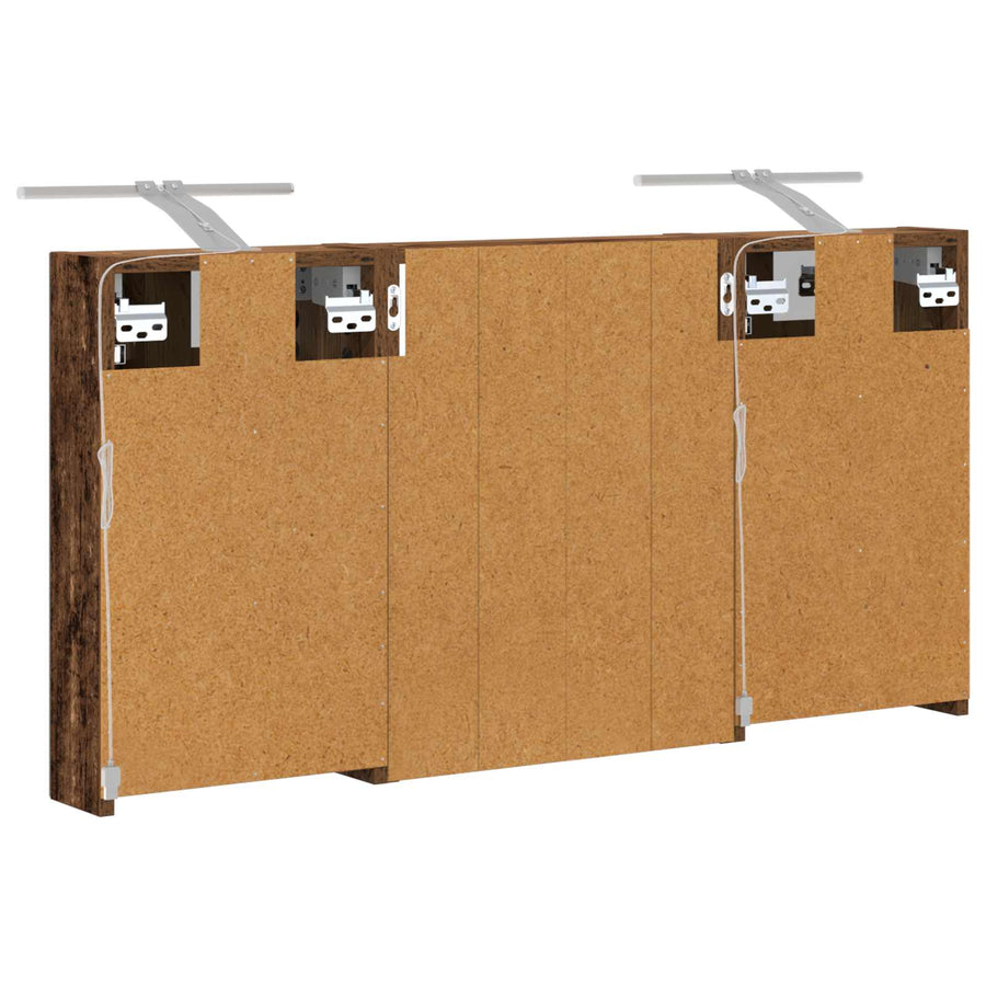 Badkamerkastenset 3 pcs 100 x 10,5 x 50 cm Bewerkt hout
