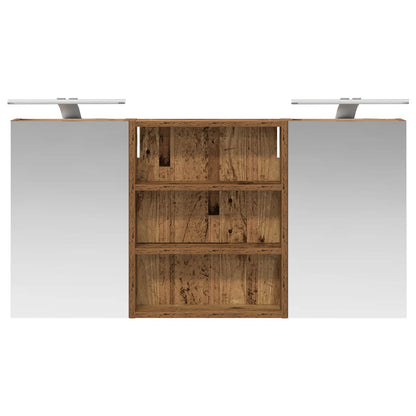 Badkamerkastenset 3 pcs 100 x 10,5 x 50 cm Bewerkt hout