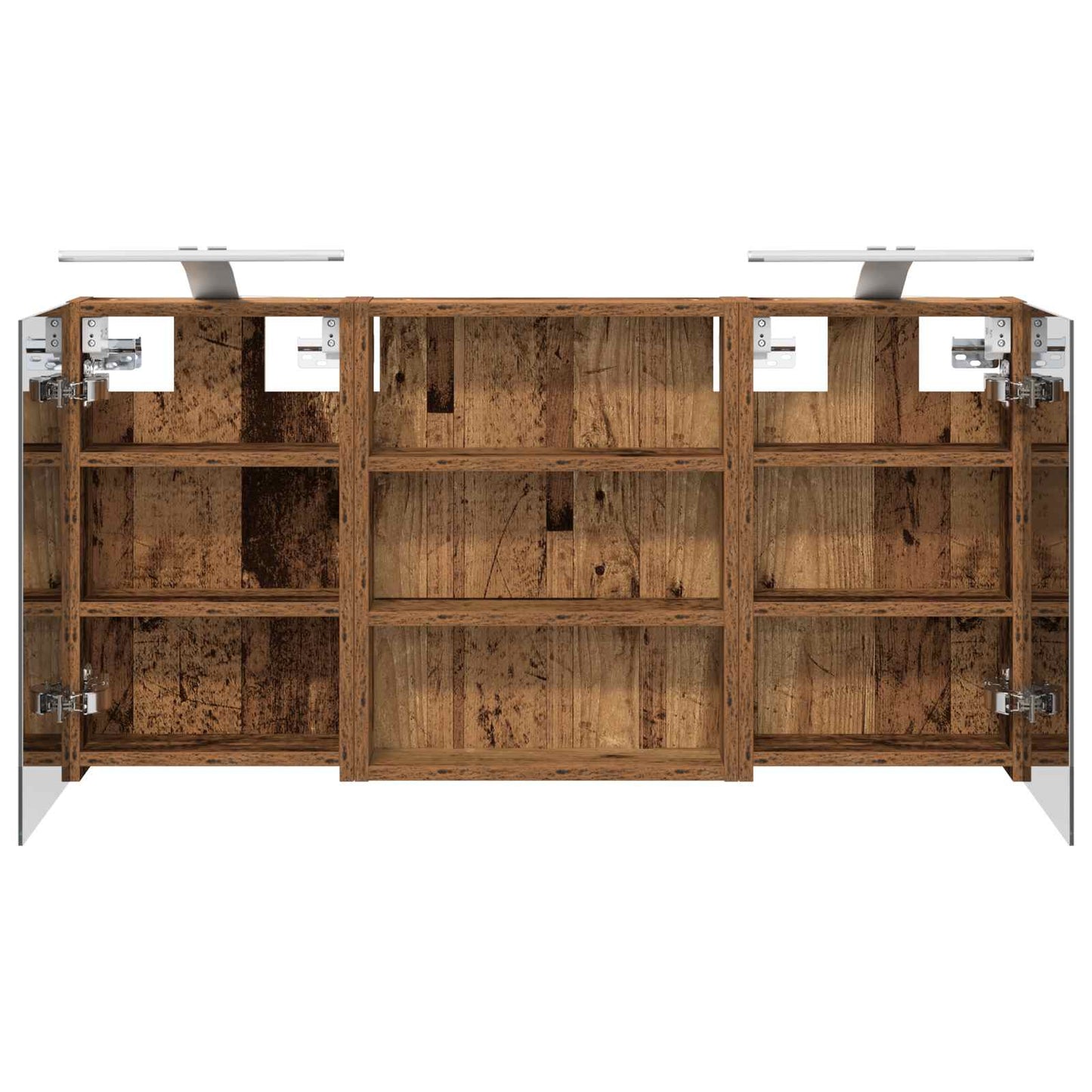 Badkamerkastenset 3 pcs 100 x 10,5 x 50 cm Bewerkt hout