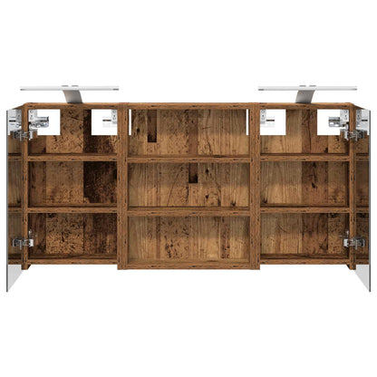 Badkamerkastenset 3 pcs 100 x 10,5 x 50 cm Bewerkt hout