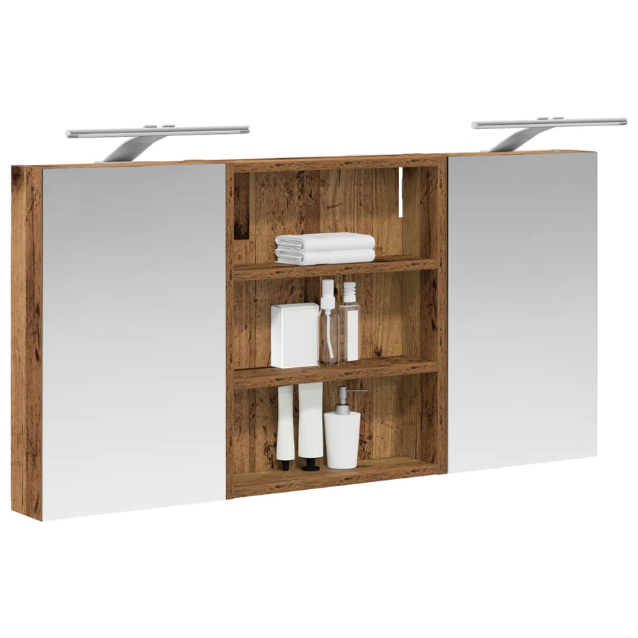 Badkamerkastenset 3 pcs 100 x 10,5 x 50 cm Bewerkt hout