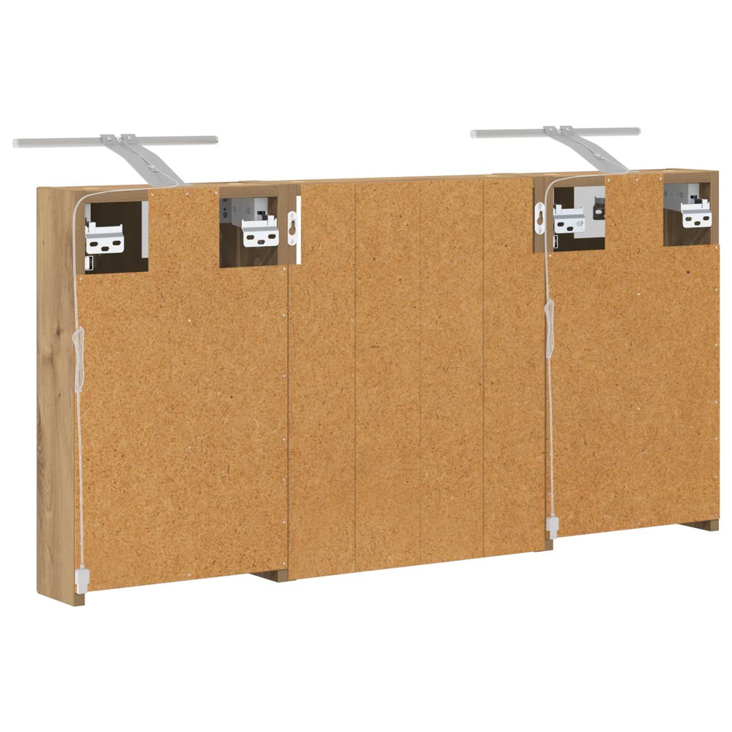Badkamerkastenset 3 pcs 100 x 10,5 x 50 cm Bewerkt hout