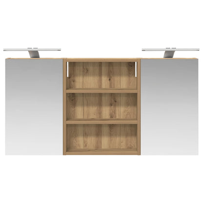 Badkamerkastenset 3 pcs 100 x 10,5 x 50 cm Bewerkt hout