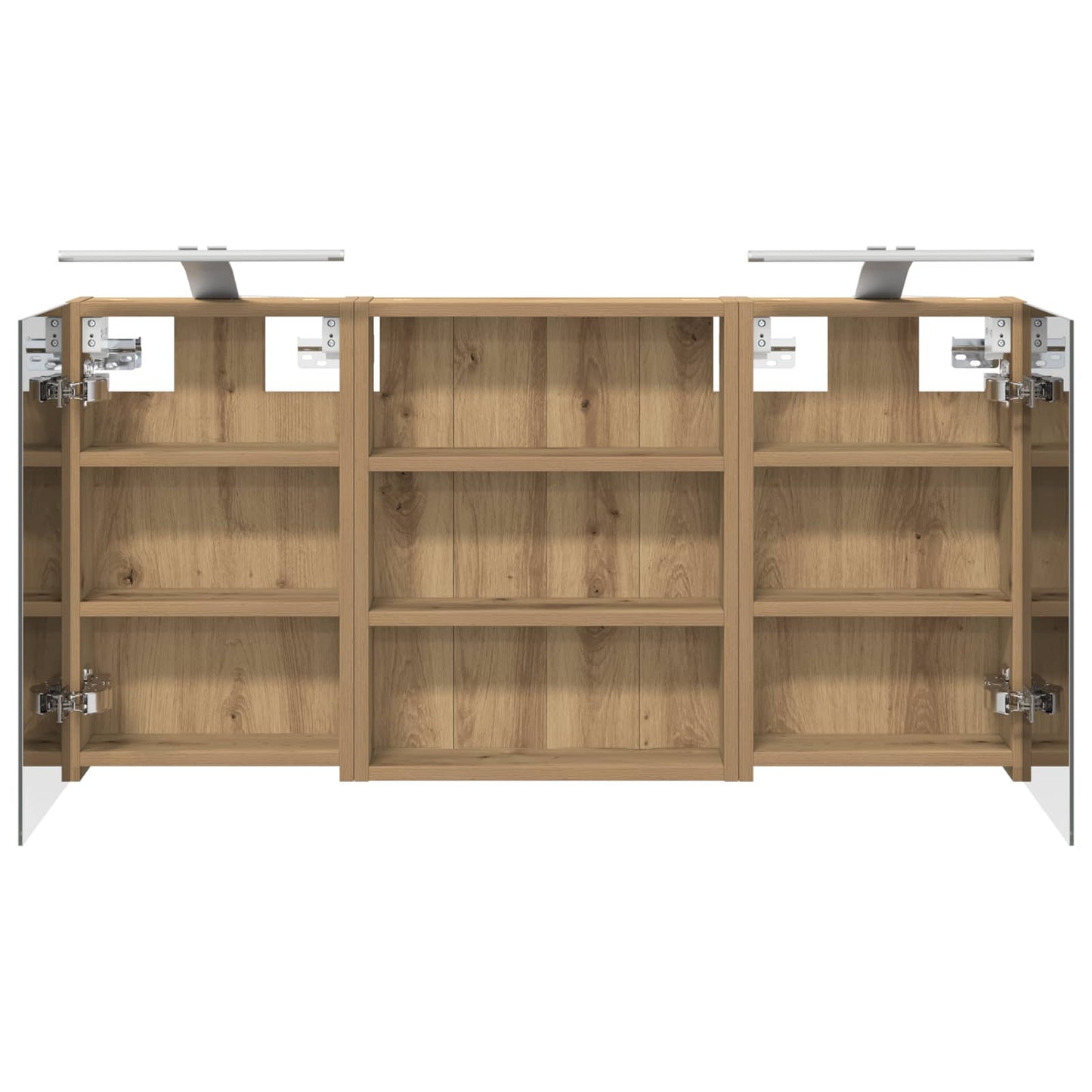Badkamerkastenset 3 pcs 100 x 10,5 x 50 cm Bewerkt hout