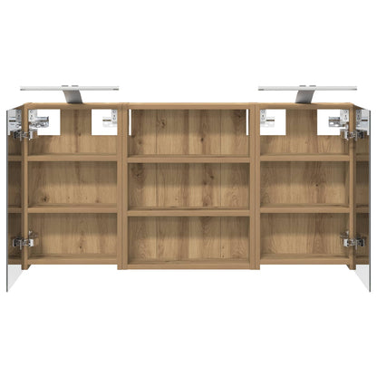 Badkamerkastenset 3 pcs 100 x 10,5 x 50 cm Bewerkt hout