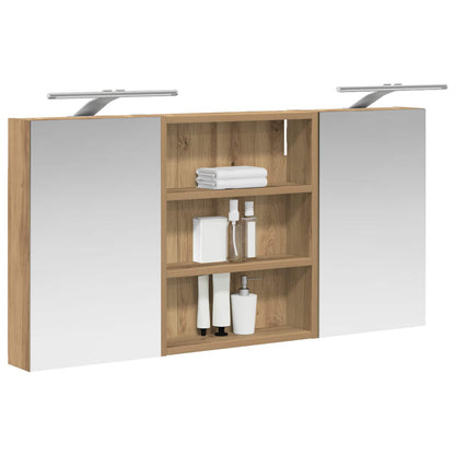 Badkamerkastenset 3 pcs 100 x 10,5 x 50 cm Bewerkt hout