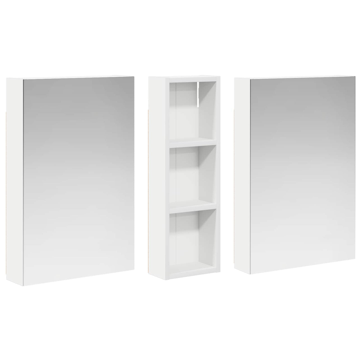 Badkamerkastenset 3 pcs 100 x 10,5 x 60,5 cm Bewerkt hout