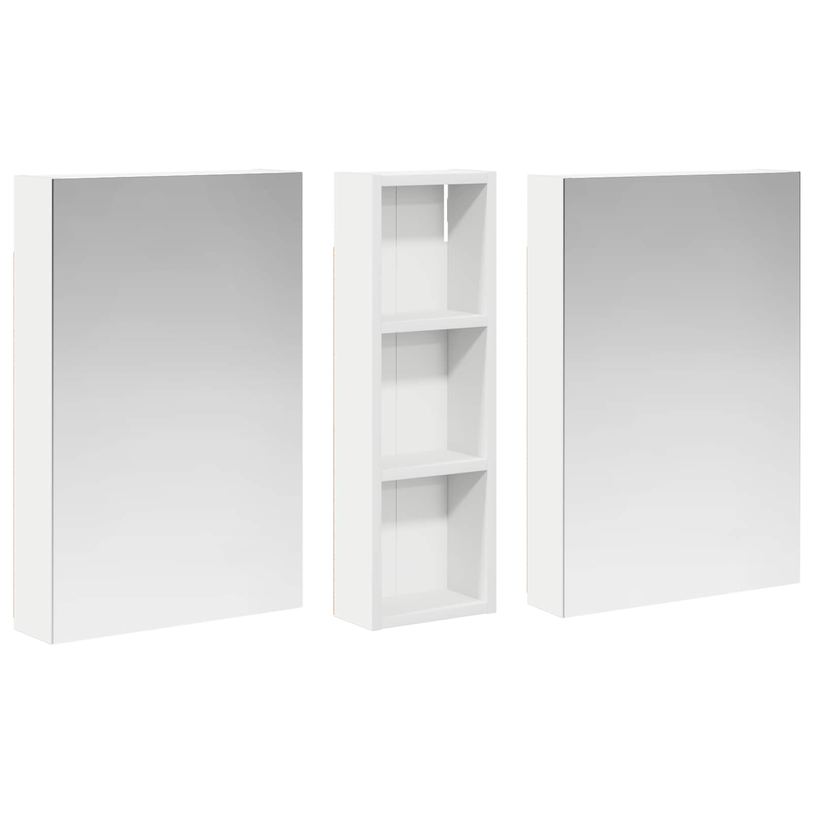 Badkamerkastenset 3 pcs 100 x 10,5 x 60,5 cm Bewerkt hout
