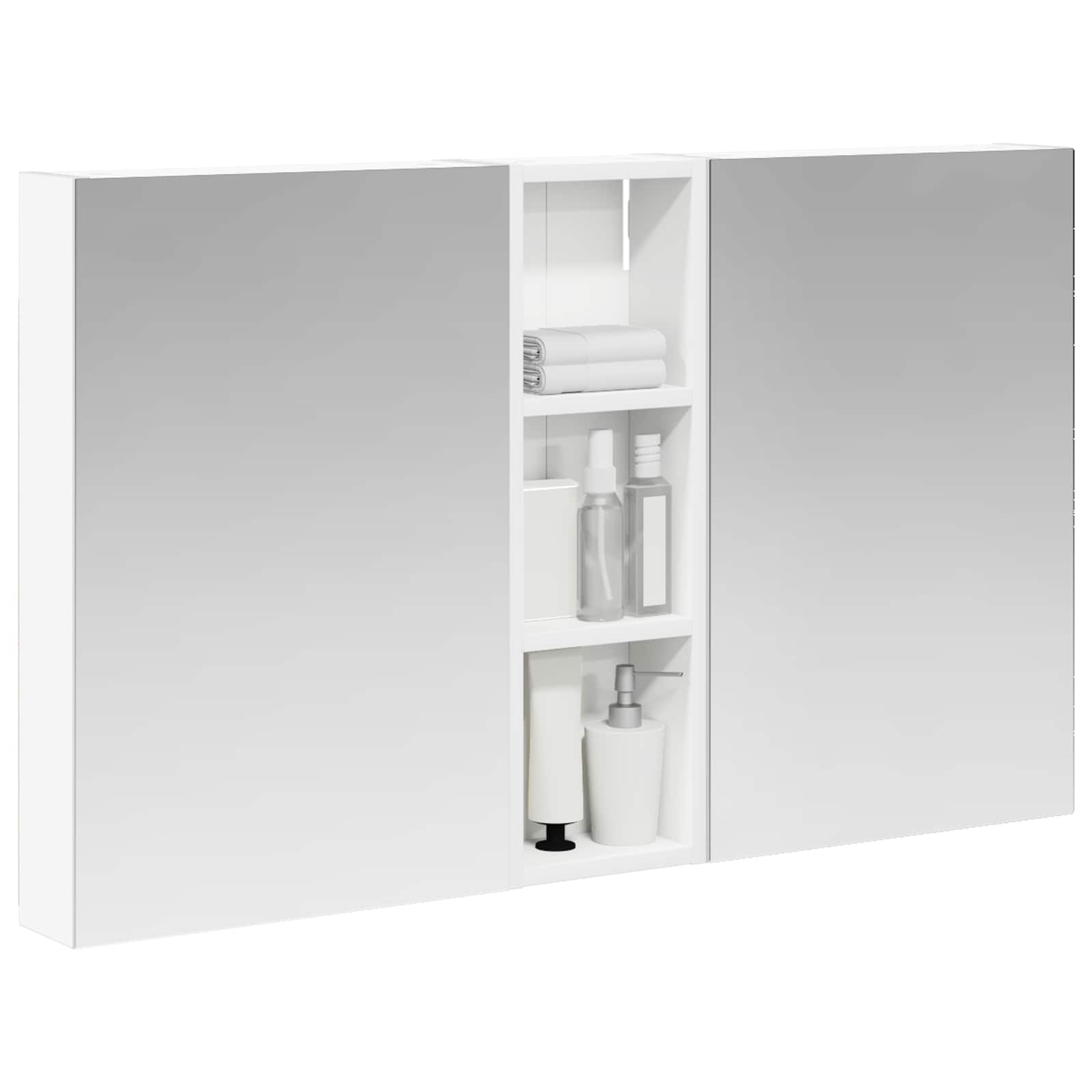 Badkamerkastenset 3 pcs 100 x 10,5 x 60,5 cm Bewerkt hout