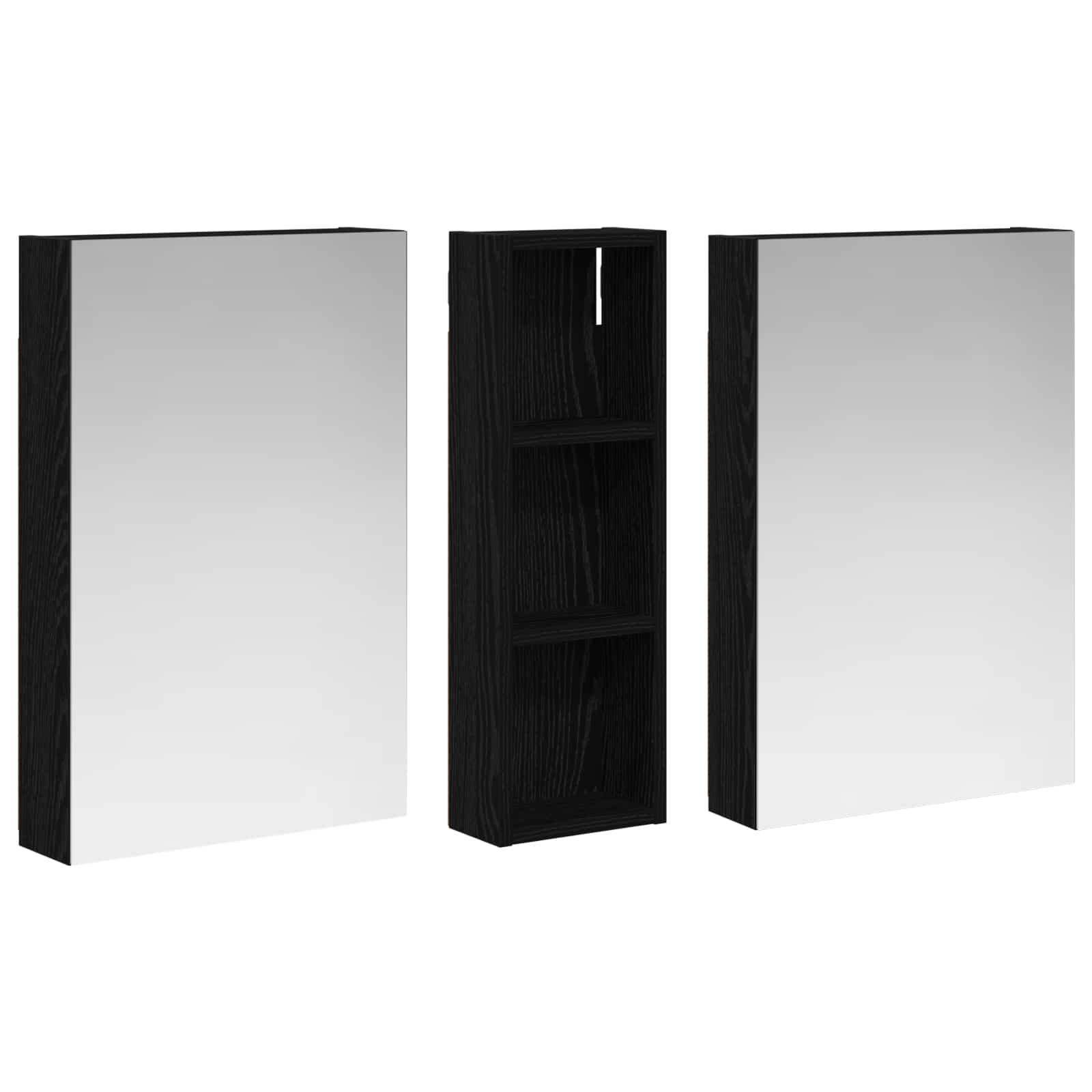 Badkamerkastenset 3 pcs 100 x 10,5 x 60,5 cm Bewerkt hout